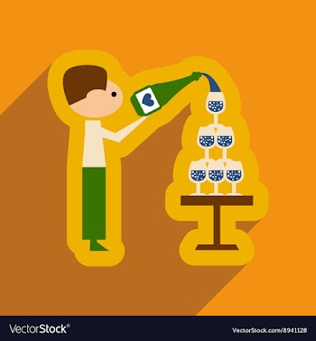 Flat web icon with long shadow Pyramid wine waiter vector image