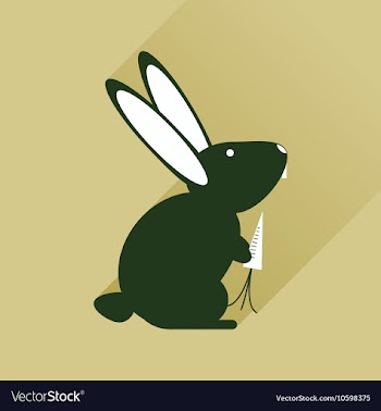 Flat web icon with long shadow rabbit carrot vector image