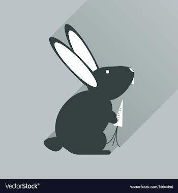 Flat web icon with long shadow rabbit carrot vector image