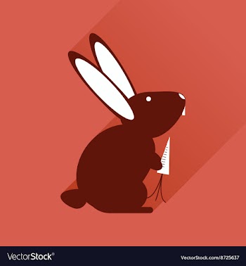 Flat web icon with long shadow rabbit carrot vector image