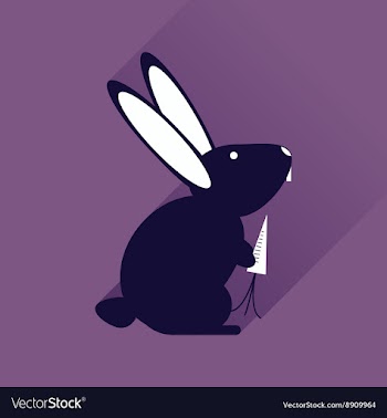 Flat web icon with long shadow rabbit carrot vector image