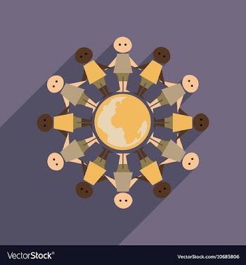 Flat web icon with long shadow race earth vector image