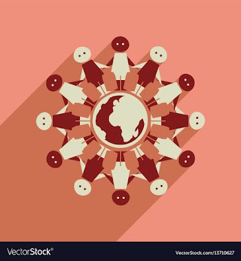 Flat web icon with long shadow race earth vector image