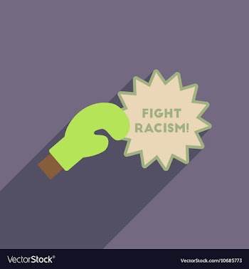 Flat web icon with long shadow racism fight vector image