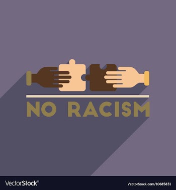 Flat web icon with long shadow racism fight vector image