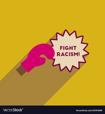 Flat web icon with long shadow racism fight vector image