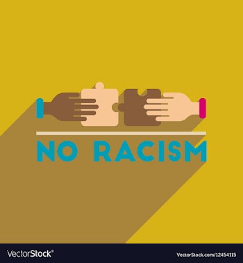 Flat web icon with long shadow racism fight vector image