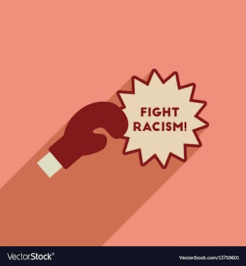 Flat web icon with long shadow racism fight vector image
