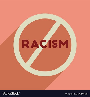 Flat web icon with long shadow racism fight vector image