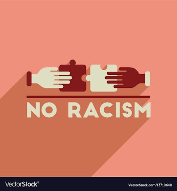 Flat web icon with long shadow racism fight vector image