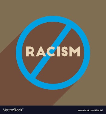 Flat web icon with long shadow racism fight vector image