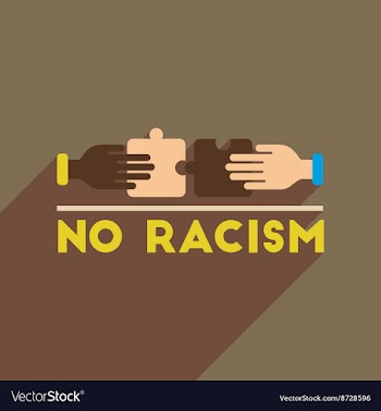 Flat web icon with long shadow racism fight vector image