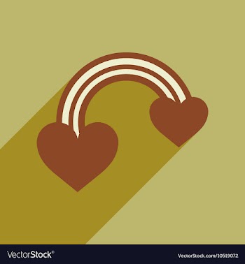 Flat web icon with long shadow rainbow heart vector image