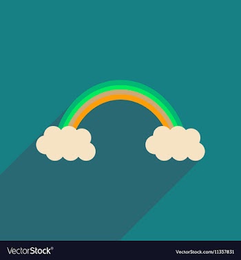 Flat web icon with long shadow rainbow vector image