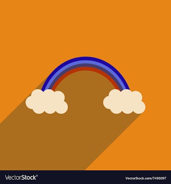 Flat web icon with long shadow rainbow vector image
