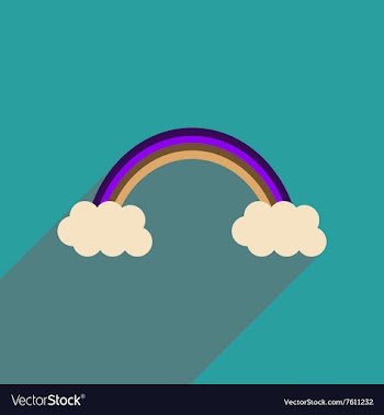 Flat web icon with long shadow rainbow vector image