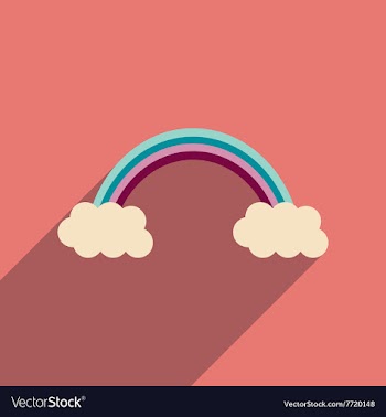 Flat web icon with long shadow rainbow vector image