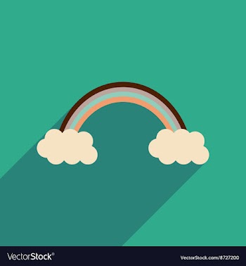 Flat web icon with long shadow rainbow vector image