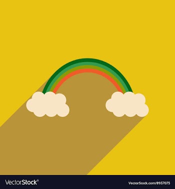 Flat web icon with long shadow rainbow vector image
