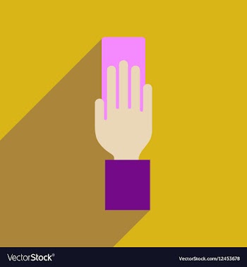 Flat web icon with long shadow referee card vector image
