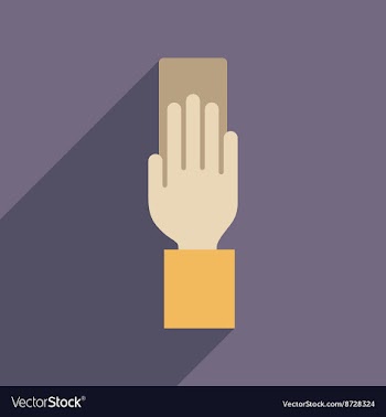 Flat web icon with long shadow referee card vector image