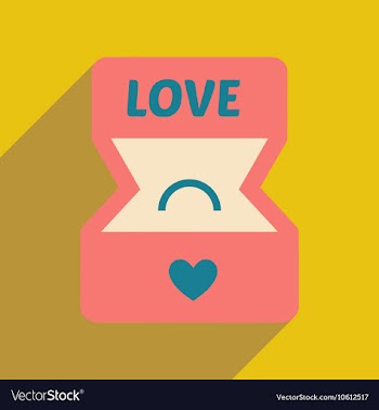 Flat web icon with long shadow Ring box vector image