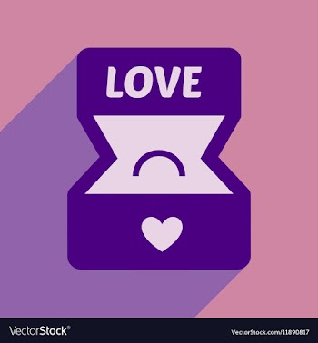 Flat web icon with long shadow Ring box vector image