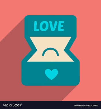 Flat web icon with long shadow Ring box vector image