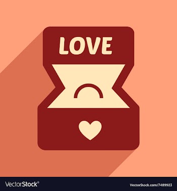 Flat web icon with long shadow Ring box vector image
