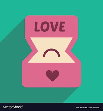Flat web icon with long shadow Ring box vector image