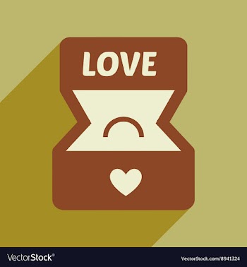 Flat web icon with long shadow Ring box vector image