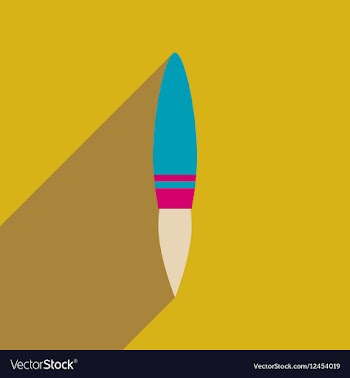 Flat web icon with long shadow rocket vector image