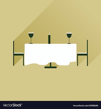 Flat web icon with long shadow romantic dinner vector image