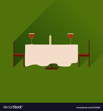 Flat web icon with long shadow romantic dinner vector image