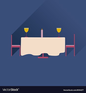 Flat web icon with long shadow romantic dinner vector image