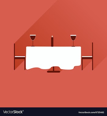Flat web icon with long shadow romantic dinner vector image