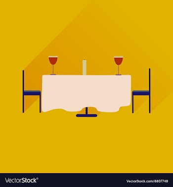 Flat web icon with long shadow romantic dinner vector image