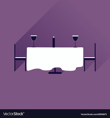 Flat web icon with long shadow romantic dinner vector image