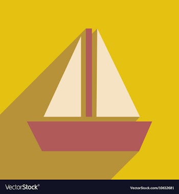 Flat web icon with long shadow sailing ship vector image