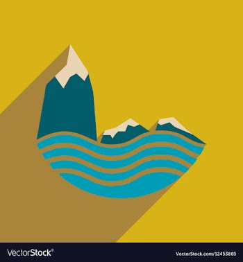 Flat web icon with long shadow sea cliffs vector image