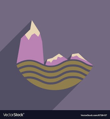 Flat web icon with long shadow sea cliffs vector image