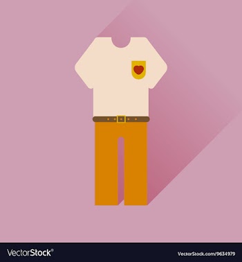 Flat web icon with long shadow shirt pants vector image