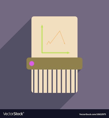 Flat web icon with long shadow shredder vector image