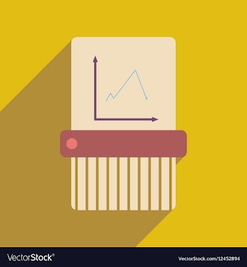 Flat web icon with long shadow shredder vector image