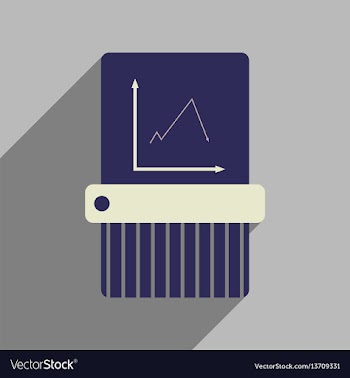 Flat web icon with long shadow shredder vector image