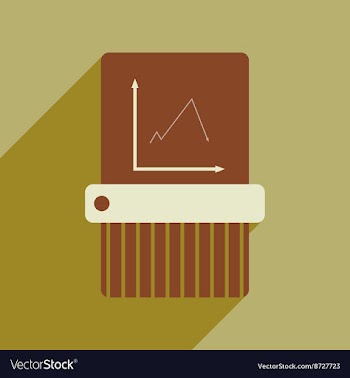 Flat web icon with long shadow shredder vector image