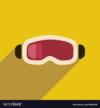 Flat web icon with long shadow ski goggles vector image