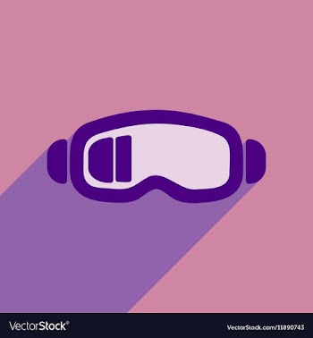 Flat web icon with long shadow ski goggles vector image