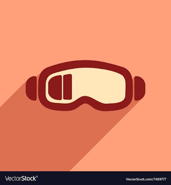 Flat web icon with long shadow ski goggles vector image