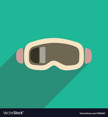 Flat web icon with long shadow ski goggles vector image